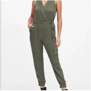Banana Republic Sage Green Wrap Jumpsuit
